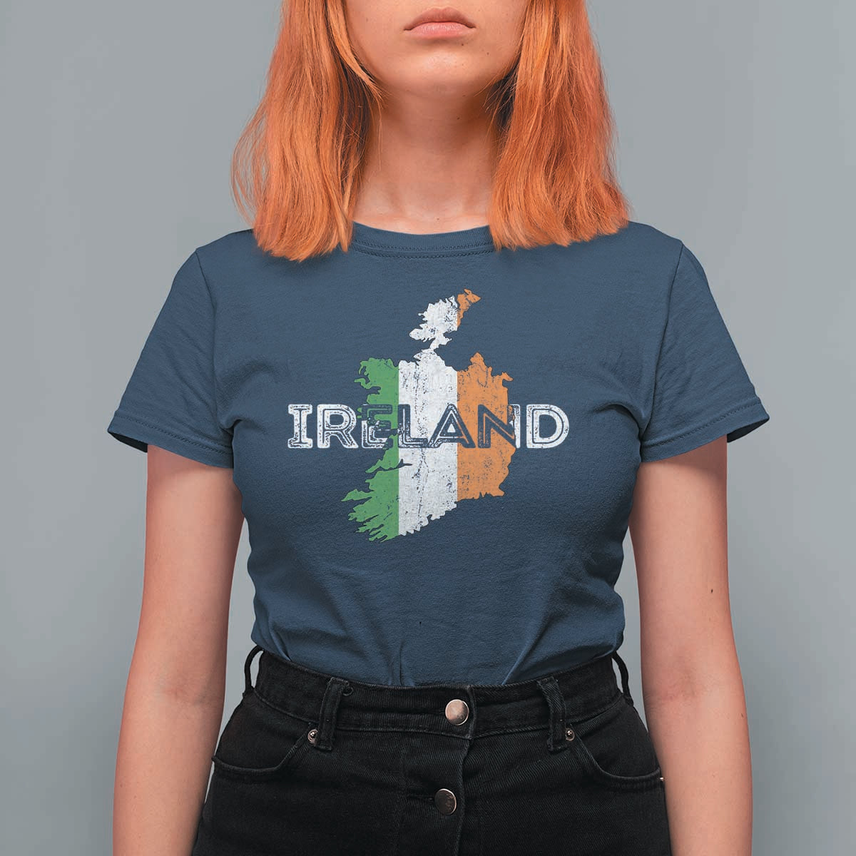 Vintage Irish Map Ireland Pride Souvenir T Shirt For Women