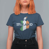 Vintage Irish Map Ireland Pride Souvenir T Shirt For Women