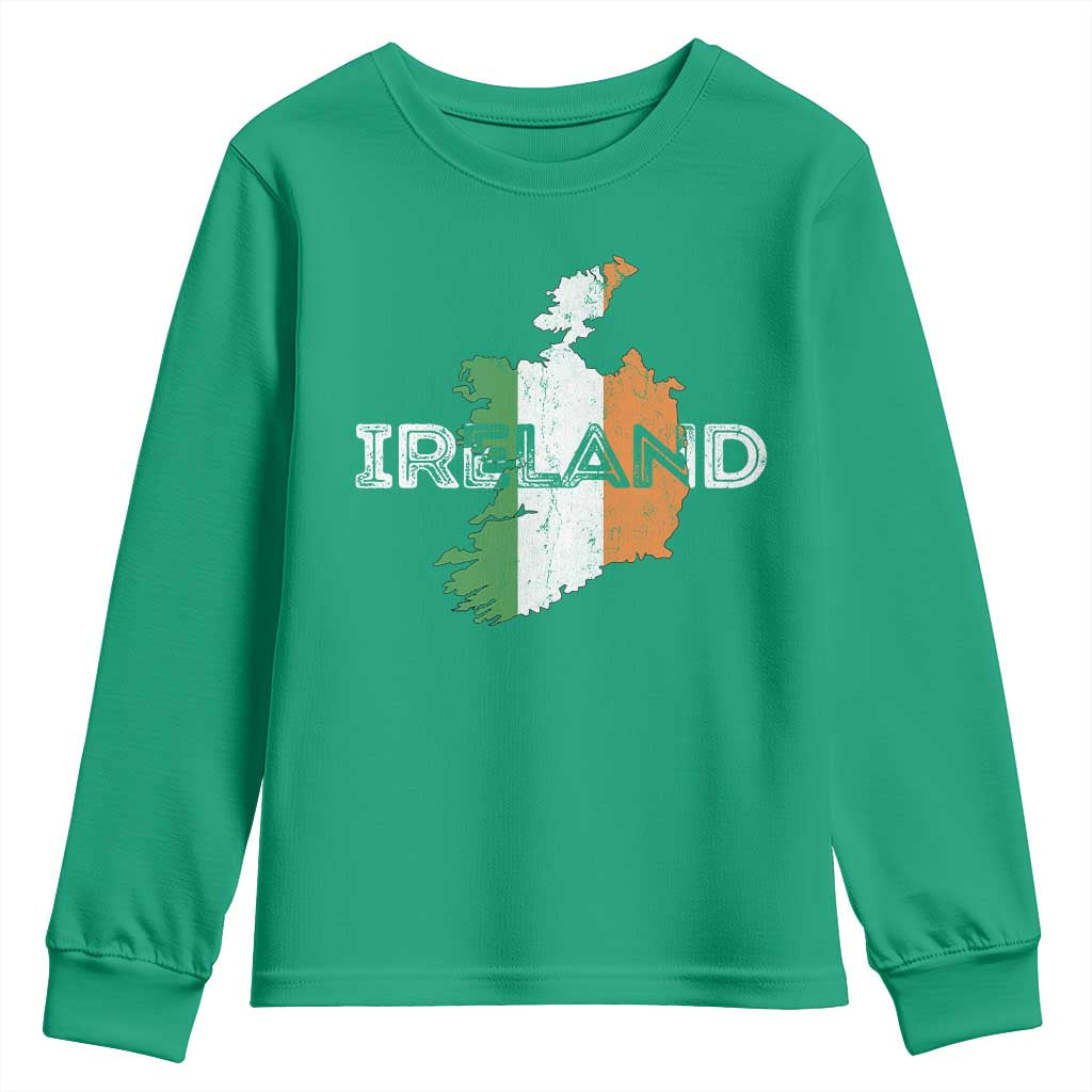 Vintage Irish Map Ireland Pride Souvenir Youth Sweatshirt