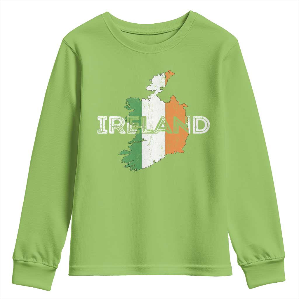 Vintage Irish Map Ireland Pride Souvenir Youth Sweatshirt