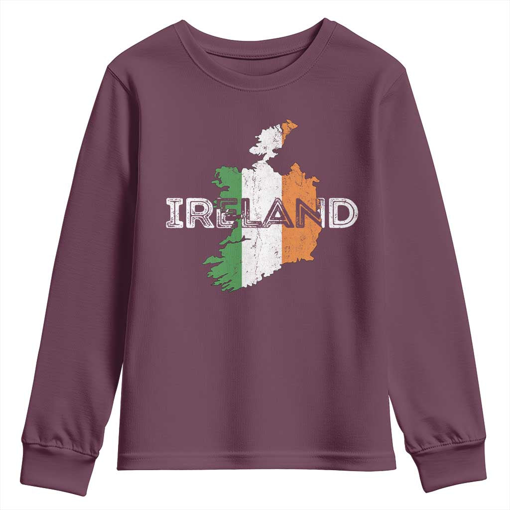 Vintage Irish Map Ireland Pride Souvenir Youth Sweatshirt