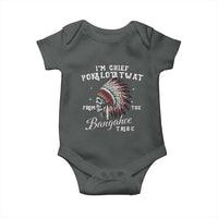 I Am Chief Pokalotatwat From The Bangahoe Tribe Baby Onesie Funny Indigenous Native American Skull