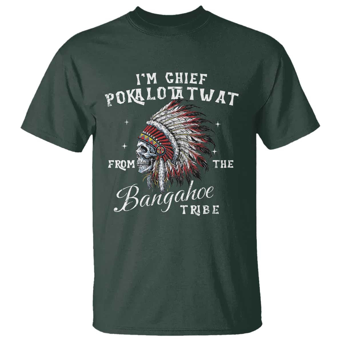 I Am Chief Pokalotatwat From The Bangahoe Tribe T Shirt Funny Indigenous Native American Skull