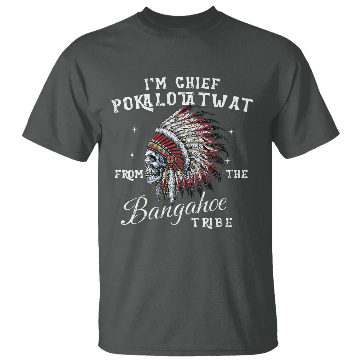 I Am Chief Pokalotatwat From The Bangahoe Tribe T Shirt Funny Indigenous Native American Skull