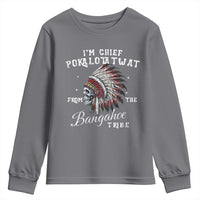 I Am Chief Pokalotatwat From The Bangahoe Tribe Youth Sweatshirt Funny Indigenous Native American Skull