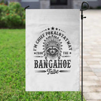 I Am Chief Pokalotatwat From The Bangahoe Tribe Garden Flag Funny Native American Racoon