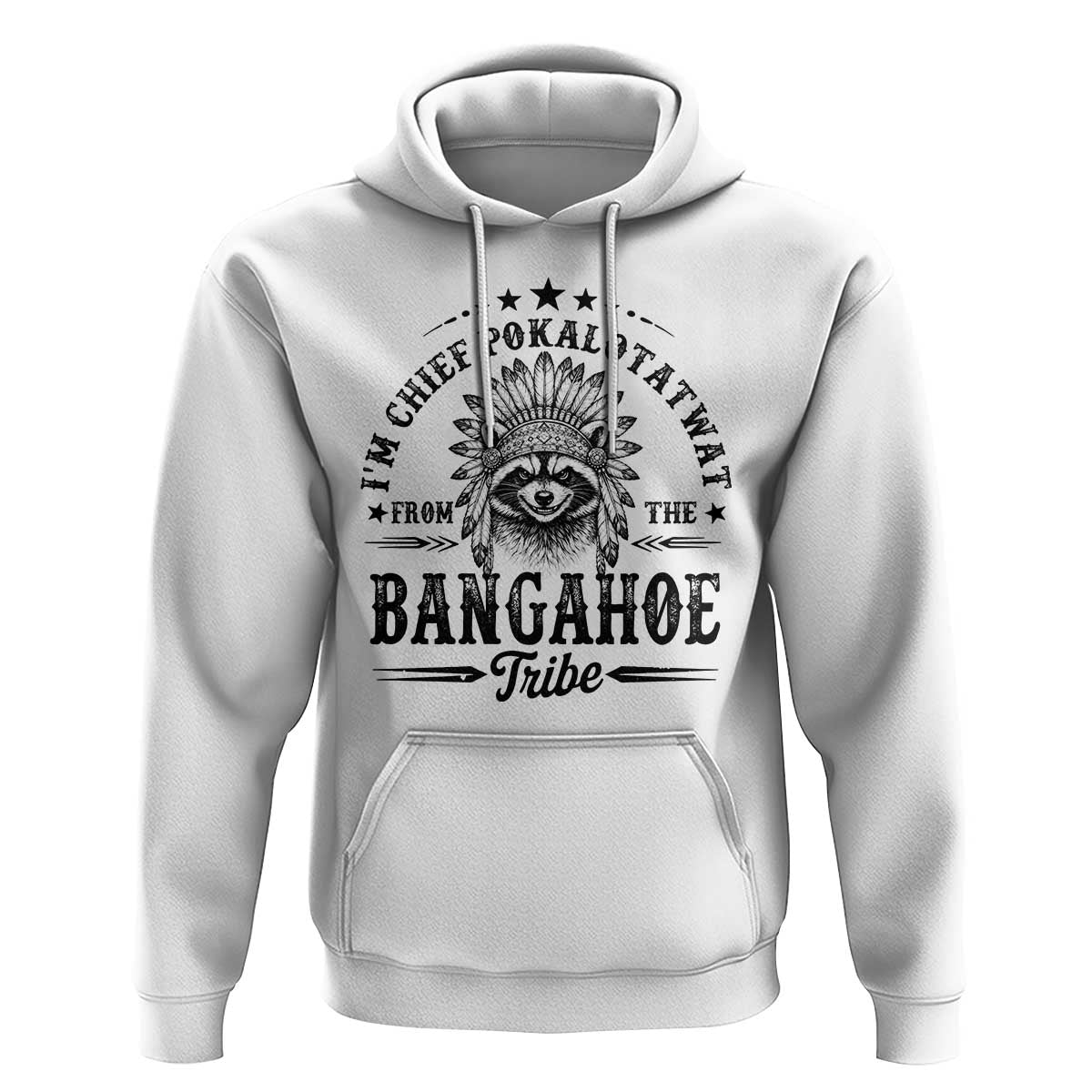 I Am Chief Pokalotatwat From The Bangahoe Tribe Hoodie Funny Native American Racoon
