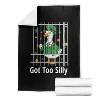 Funny Got Too Silly St Patricks Day Throw Blanket Goose Pun Humor Animal Lovers Shamrock