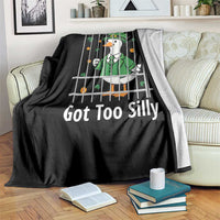 Funny Got Too Silly St Patricks Day Throw Blanket Goose Pun Humor Animal Lovers Shamrock