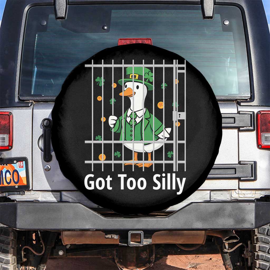 Funny Got Too Silly St Patricks Day Spare Tire Cover Goose Pun Humor Animal Lovers Shamrock