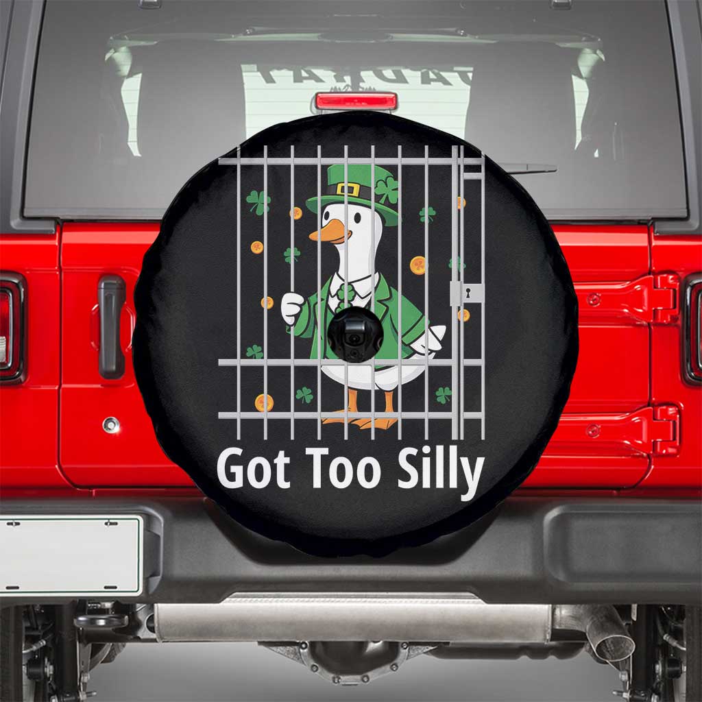 Funny Got Too Silly St Patricks Day Spare Tire Cover Goose Pun Humor Animal Lovers Shamrock