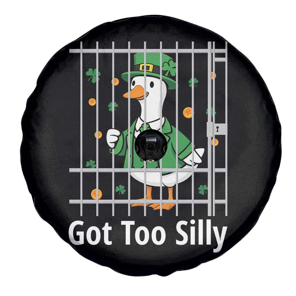 Funny Got Too Silly St Patricks Day Spare Tire Cover Goose Pun Humor Animal Lovers Shamrock