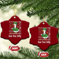 Funny Got Too Silly St Patricks Day Ceramic Ornament Goose Pun Humor Animal Lovers Shamrock