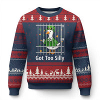 Funny Got Too Silly St Patricks Day Ugly Christmas Sweater Goose Pun Humor Animal Lovers Shamrock