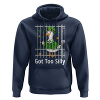 Funny Got Too Silly St Patricks Day Hoodie Goose Pun Humor Animal Lovers Shamrock