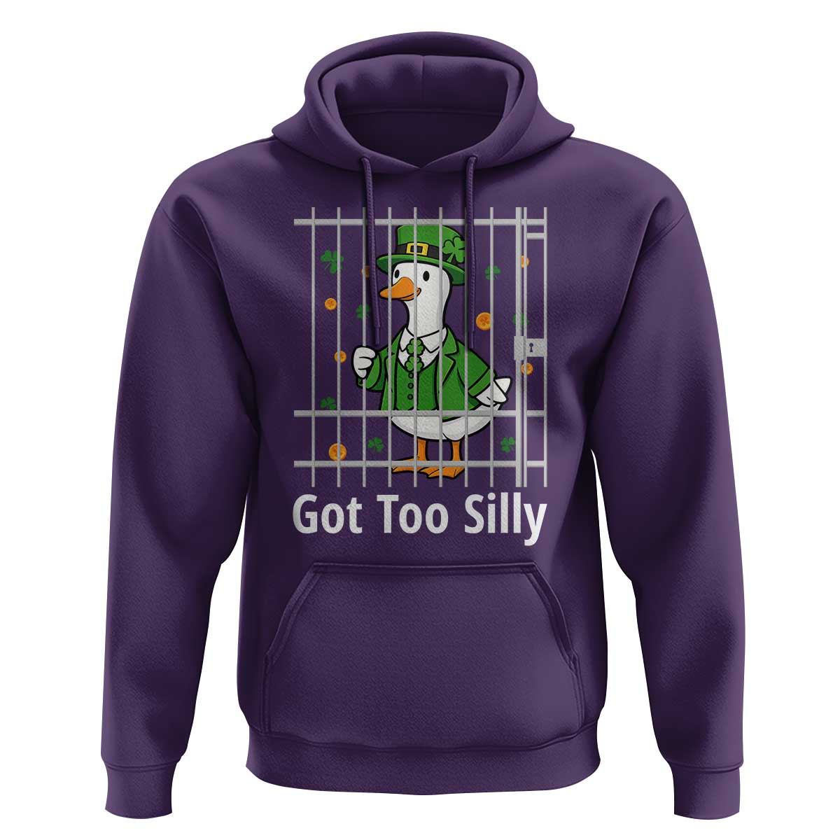 Funny Got Too Silly St Patricks Day Hoodie Goose Pun Humor Animal Lovers Shamrock