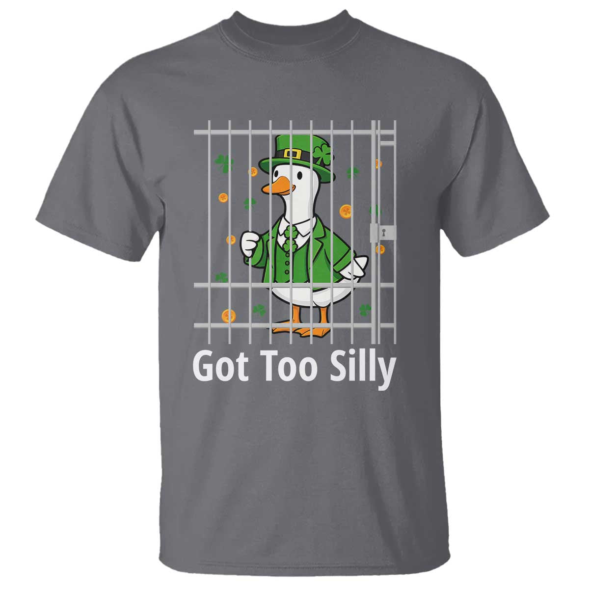 Funny Got Too Silly St Patricks Day T Shirt Goose Pun Humor Animal Lovers Shamrock