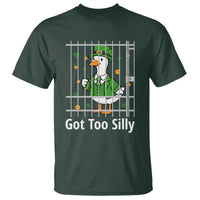Funny Got Too Silly St Patricks Day T Shirt Goose Pun Humor Animal Lovers Shamrock