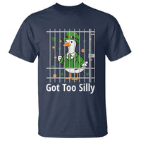 Funny Got Too Silly St Patricks Day T Shirt Goose Pun Humor Animal Lovers Shamrock