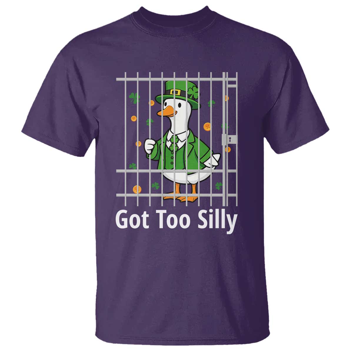 Funny Got Too Silly St Patricks Day T Shirt Goose Pun Humor Animal Lovers Shamrock