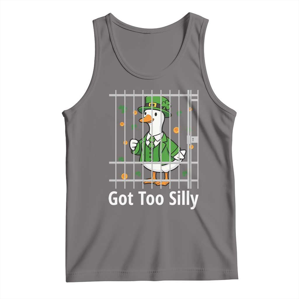 Funny Got Too Silly St Patricks Day Tank Top Goose Pun Humor Animal Lovers Shamrock