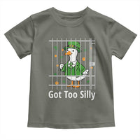 Funny Got Too Silly St Patricks Day Toddler T Shirt Goose Pun Humor Animal Lovers Shamrock