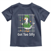 Funny Got Too Silly St Patricks Day Toddler T Shirt Goose Pun Humor Animal Lovers Shamrock