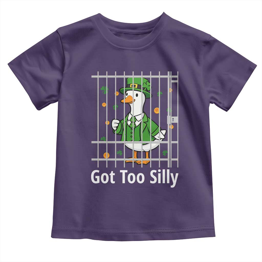 Funny Got Too Silly St Patricks Day Toddler T Shirt Goose Pun Humor Animal Lovers Shamrock
