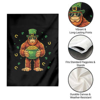 Funny St Patricks Day Bigfoot Lucky Pot Gold Sunglasses Sasquatch Garden Flag
