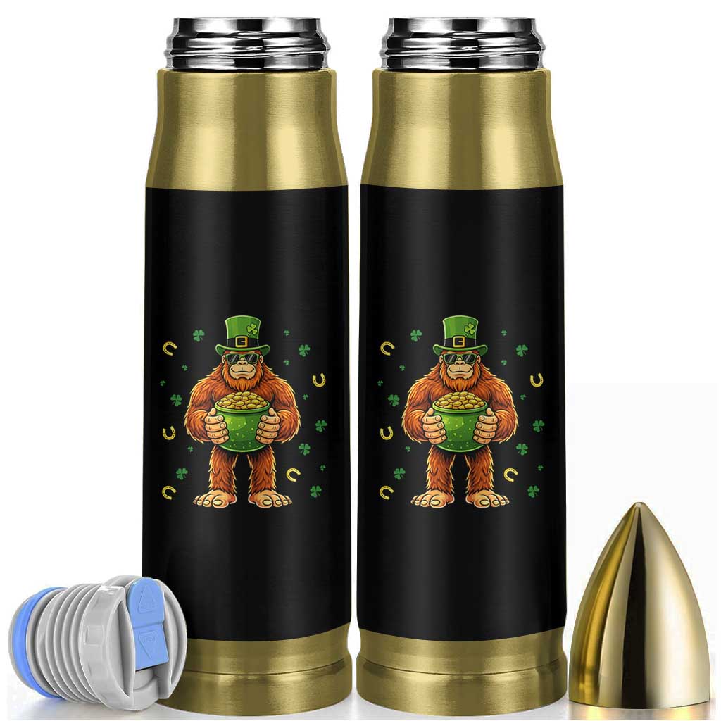 Funny St Patricks Day Bigfoot Lucky Pot Gold Sunglasses Sasquatch Bullet Tumbler