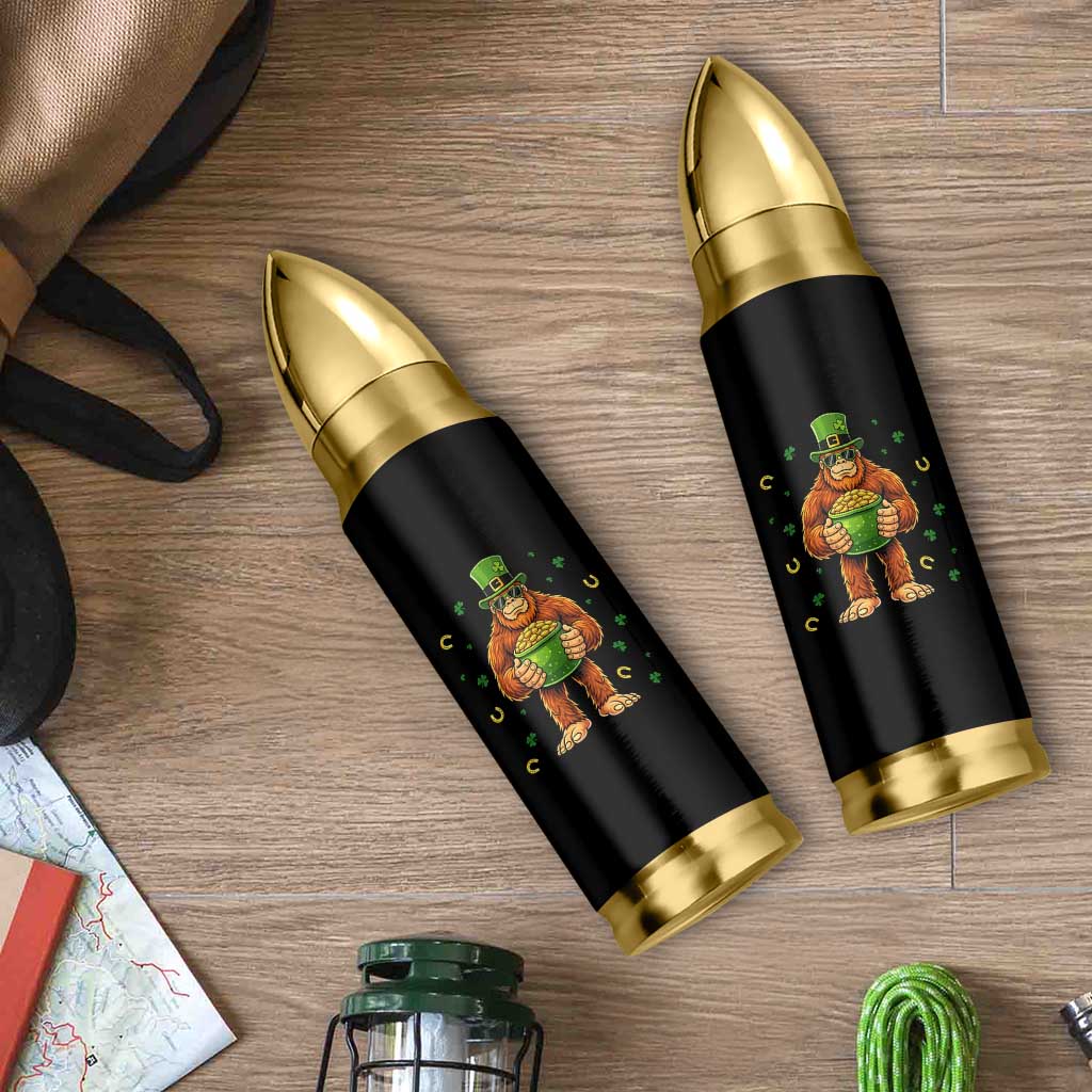 Funny St Patricks Day Bigfoot Lucky Pot Gold Sunglasses Sasquatch Bullet Tumbler