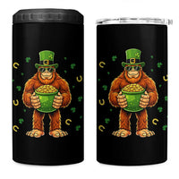 Funny St Patricks Day Bigfoot Lucky Pot Gold Sunglasses Sasquatch 4 in 1 Can Cooler Tumbler