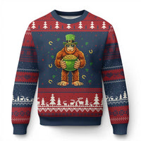 Funny St Patricks Day Bigfoot Lucky Pot Gold Sunglasses Sasquatch Ugly Christmas Sweater