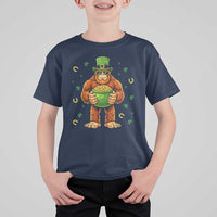Funny St Patricks Day Bigfoot Lucky Pot Gold Sunglasses Sasquatch T Shirt For Kid