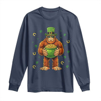 Funny St Patricks Day Bigfoot Lucky Pot Gold Sunglasses Sasquatch Long Sleeve Shirt