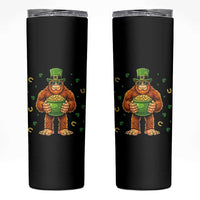 Funny St Patricks Day Bigfoot Lucky Pot Gold Sunglasses Sasquatch Skinny Tumbler