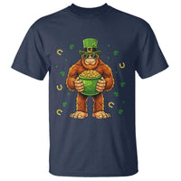 Funny St Patricks Day Bigfoot Lucky Pot Gold Sunglasses Sasquatch T Shirt