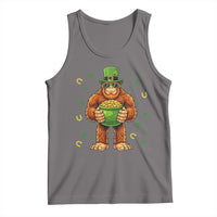 Funny St Patricks Day Bigfoot Lucky Pot Gold Sunglasses Sasquatch Tank Top