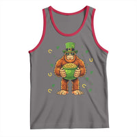 Funny St Patricks Day Bigfoot Lucky Pot Gold Sunglasses Sasquatch Tank Top