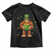 Funny St Patricks Day Bigfoot Lucky Pot Gold Sunglasses Sasquatch Toddler T Shirt