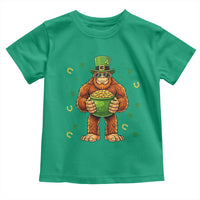 Funny St Patricks Day Bigfoot Lucky Pot Gold Sunglasses Sasquatch Toddler T Shirt