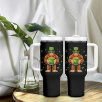 Funny St Patricks Day Bigfoot Lucky Pot Gold Sunglasses Sasquatch Tumbler With Handle