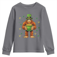 Funny St Patricks Day Bigfoot Lucky Pot Gold Sunglasses Sasquatch Youth Sweatshirt