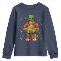 Funny St Patricks Day Bigfoot Lucky Pot Gold Sunglasses Sasquatch Youth Sweatshirt