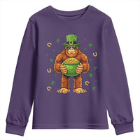 Funny St Patricks Day Bigfoot Lucky Pot Gold Sunglasses Sasquatch Youth Sweatshirt