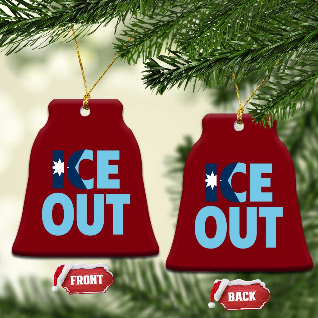 Minnesota Ice Out Ceramic Ornament MN State Anti Ice Movement Protest Statement