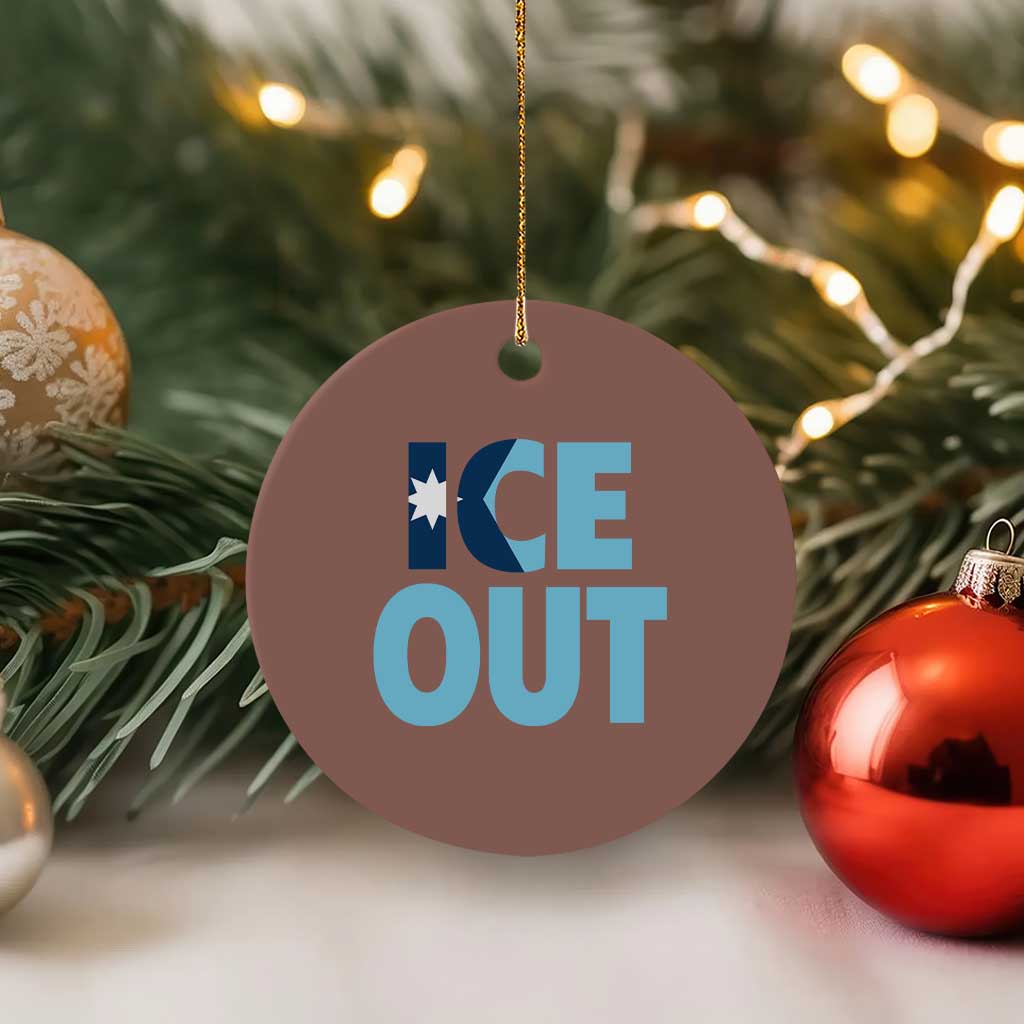 Minnesota Ice Out Ceramic Ornament MN State Anti Ice Movement Protest Statement