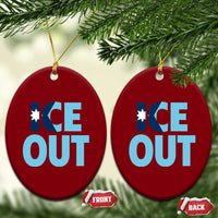 Minnesota Ice Out Ceramic Ornament MN State Anti Ice Movement Protest Statement