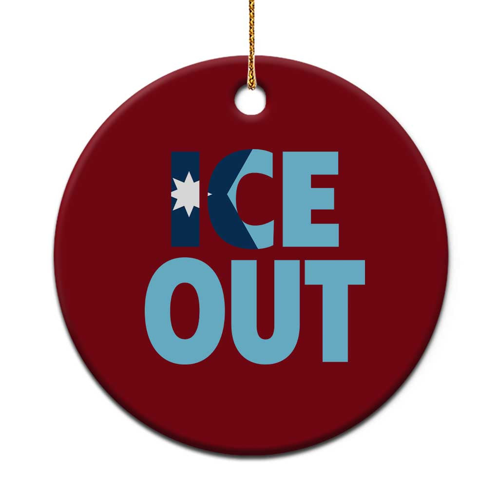 Minnesota Ice Out Ceramic Ornament MN State Anti Ice Movement Protest Statement