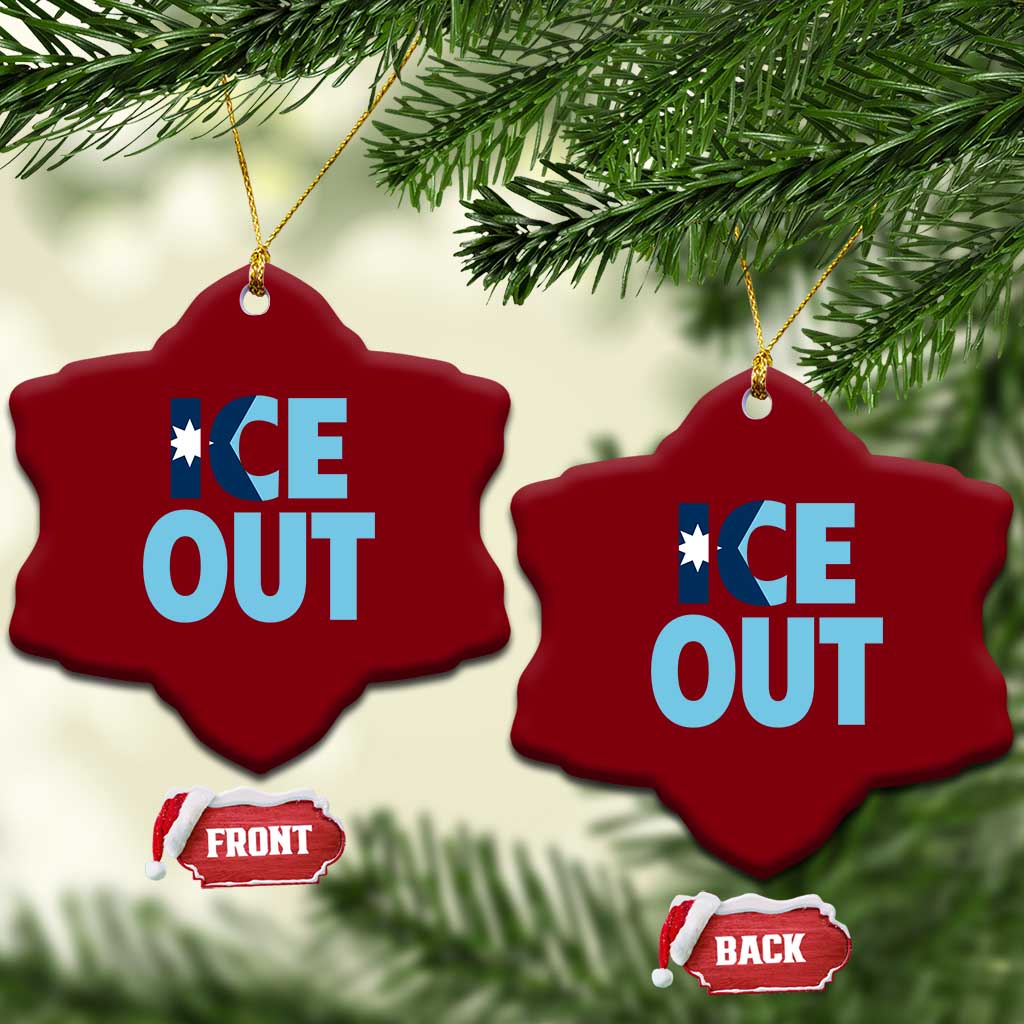 Minnesota Ice Out Ceramic Ornament MN State Anti Ice Movement Protest Statement
